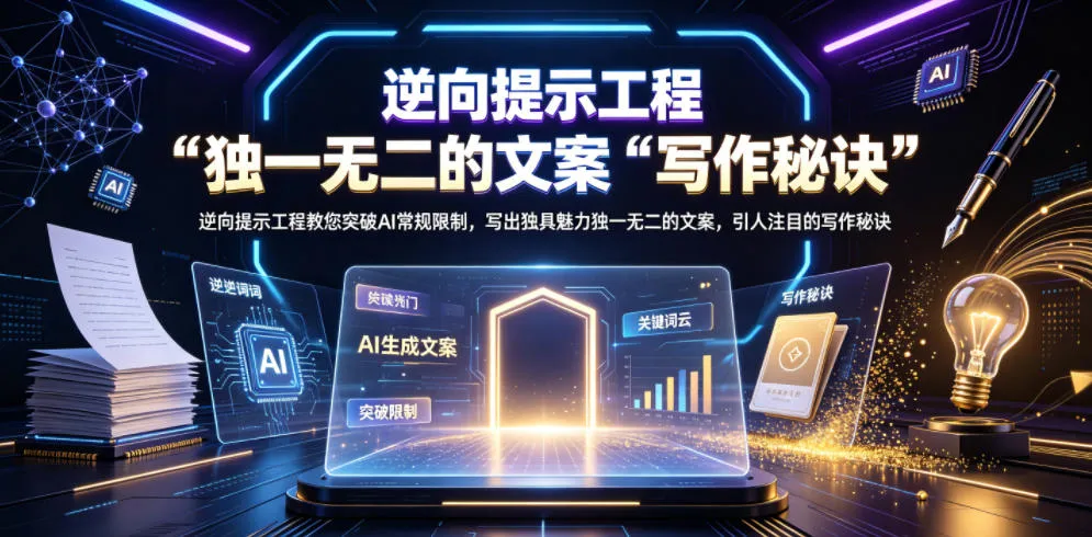 逆向提示工程教您突破AI常规限制，写出独具魅力独一无二的文案，引人注目的写作秘诀【原创双语字幕】-资源分享