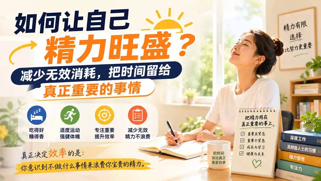 付费文章：如何让自己精力旺盛？减少无效消耗，把时间留给真正重要的事情-资源分享