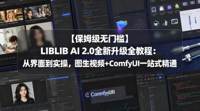 【保姆级无门槛】LIBLIB AI 2.0全新升级全教程：从界面到实操，图生视频+ComfyUI一站式精通-资源分享