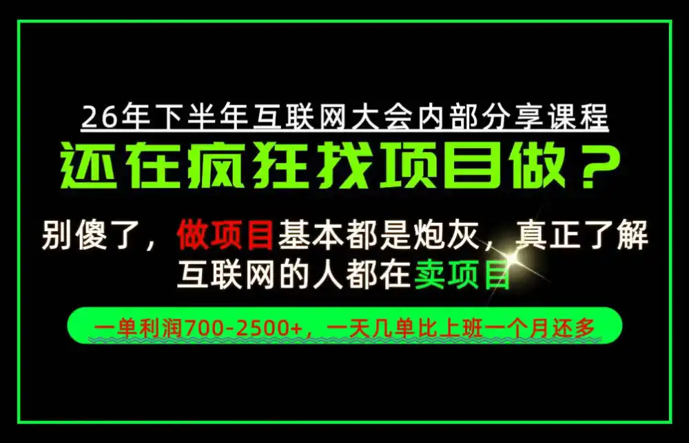 请不要再疯狂的找项目了！卖项目一单700-2.5k+不香吗？当天上手，当天变现！【揭秘】-资源分享