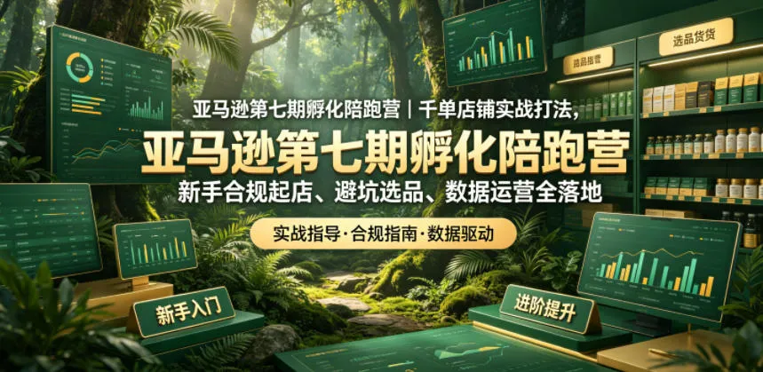 亚马逊第七期孵化陪跑营｜千单店铺实战打法，新手合规起店、避坑选品、数据运营全落地-资源分享