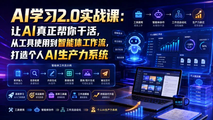 AI学习2.0实战课：让AI真正帮你干活，从工具使用到智能体工作流，打造个人AI生产力系统-资源分享