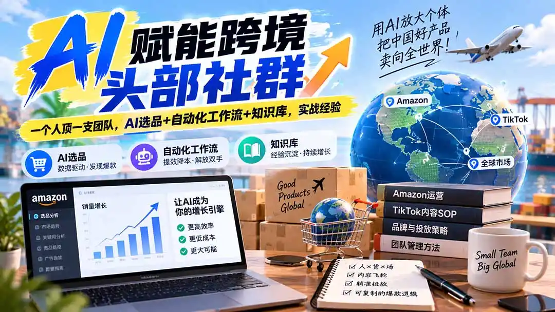 AI赋能跨境头部社群-更新1023：一个人顶一支团队，AI选品+自动化工作流+知识库，实战经验-资源分享