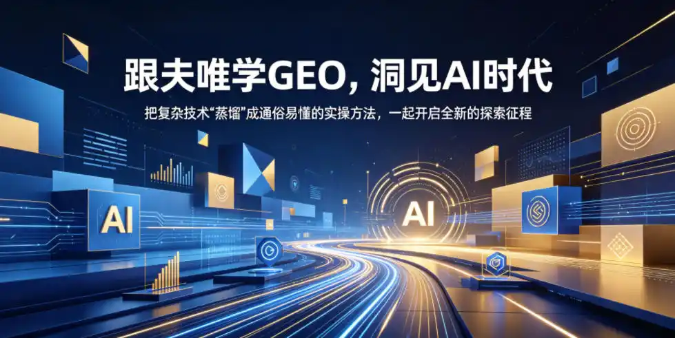 跟夫唯学GEO，洞见AI时代，把复杂技术“蒸馏”成通俗易懂的实操方法，一起开启全新的探索征程(更新26年10月)-资源分享