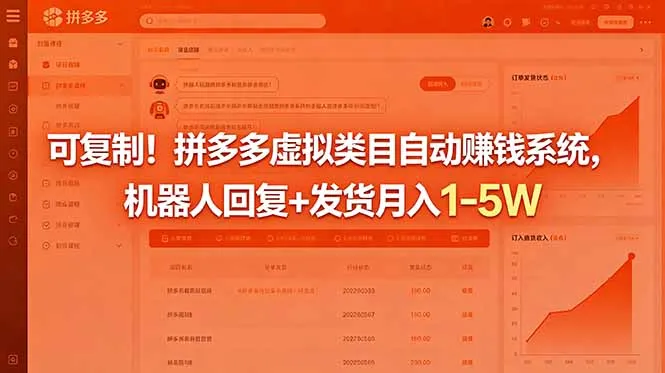 可复制！拼多多虚拟类目自动赚钱系统，机器人回复+发货月入 1-5W-资源分享